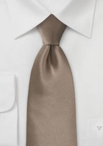 Corbata de caballero satinada color moca