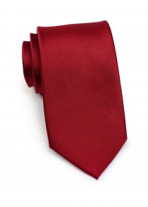 Corbata de caballero satinada rojo jerez