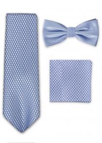 Set de corbata y pajarita azul paloma estructurado