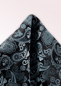 Bufanda Cavalier estampado paisley negro y azul