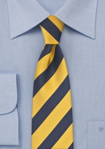 Corbata estrecha rayado amarillo marino