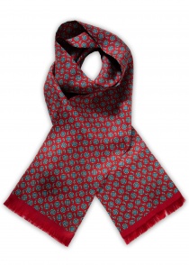 Pañuelo de seda con estampado (rojo / azul)