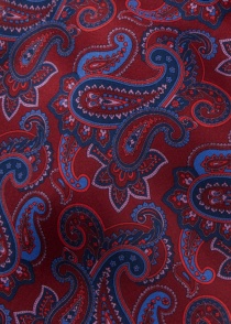 Pañuelo oversize de seda con motivo paisley (rojo