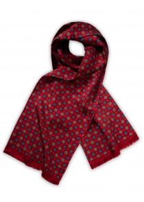 Pañuelo de seda XXL con adornos (rojo /
