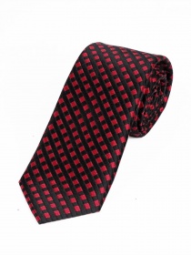 Corbata refinada estructura gofre tinta negro rojo