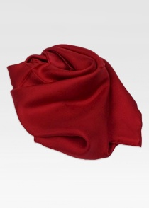 Pañuelo de señora de seda rojo medio monocromo