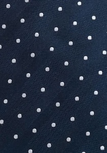 Corbata clip azul oscuro puntos perla