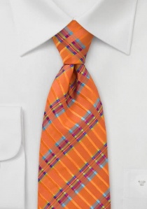 Corbata niños diseño rayas naranja multicolor
