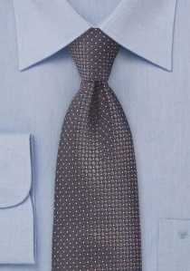 Corbata castaño bordado azul