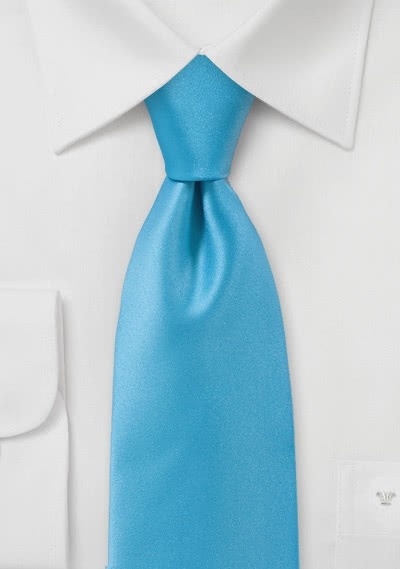 Corbata azul turquesa lisa microfibra