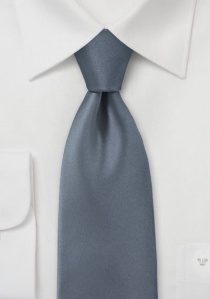 Corbata gris plateada lisa