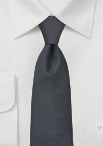 Corbata clip gris oscuro lisa