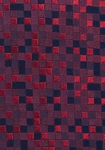 Corbata mosaico rojos negro extra larga