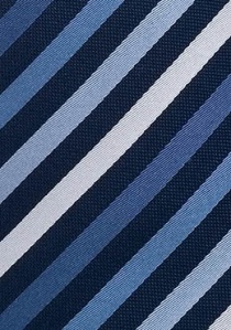 Corbata rayada extra larga tonos azules