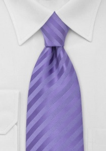 Corbata violeta rayada jacquard XXL