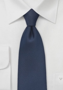 Corbata azul oscuro bordada extra larga
