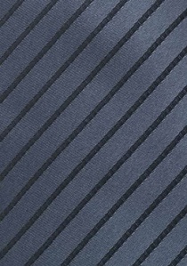 Corbata gris oscuro rayada negro XXL