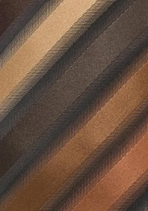 Corbata extra larga rayada tonos marrones