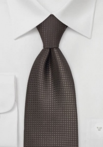 Corbata extra larga moca cuadrícula