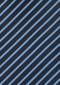 Corbata azul marino rayada celeste XXL
