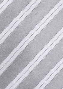 Corbata gris plateada rayada XXL