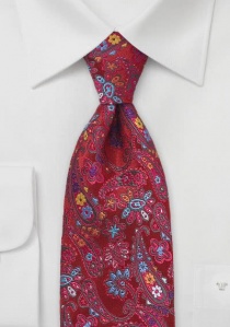 Corbata rojo flores clip