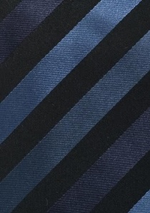 Corbata XXL rayada tonos azules negro