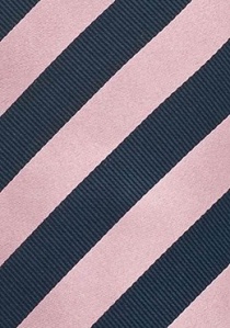 Corbata rosa azul oscuro rayas