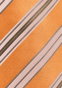 Corbata naranja rayada marrón