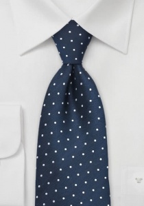 Corbata azul marino puntos blancos niño