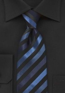 Corbata niño rayada tonos azul negro