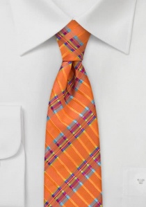 Corbata naranja estrecha estampado moderno
