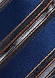 Corbata cobalto marrón rayada