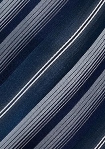 Corbata azul oscuro gris claro rayas