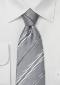 Corbata de negocios gris rayada blanco gris
