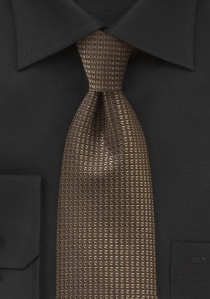 Corbata cuadrícula marrón dorado XXL