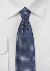 Corbata azul marino metálico estrecha