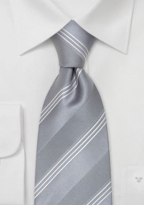 Corbata líneas plateadas