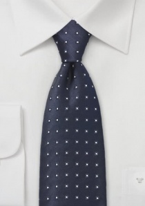 Corbata azul marino puntos blancos XXL