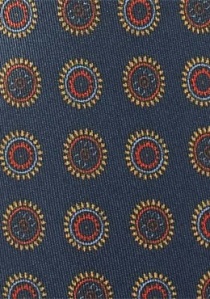 Corbata azul oscuro emblemas