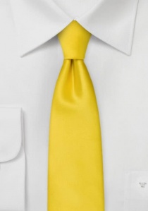 Corbata amarillo dorado lisa fina