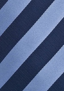Corbata extra larga rayada azul