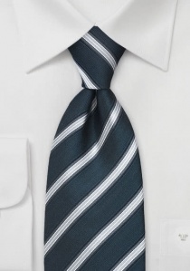 Corbata azul marino rayas plata XXL