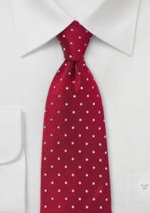 Corbata de clip lunares blanco rojo