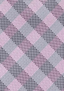 Corbata gris rosa cuadros