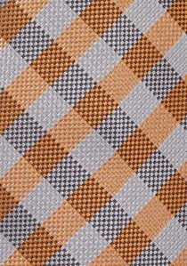 Corbata gris naranja cuadros