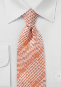 Corbata cuadros naranja cobre