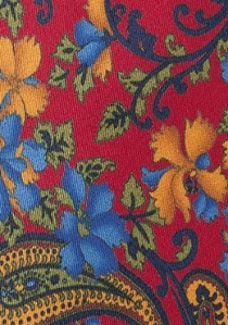 Corbata de negocios patrón floral rojo cereza