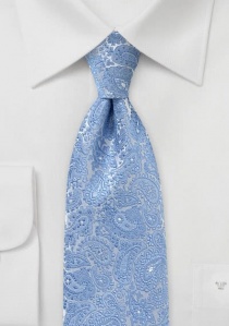 Corbata paisley tonos azules perla