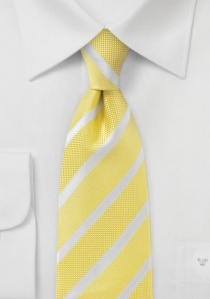 Corbata amarillo dorado rayas gris